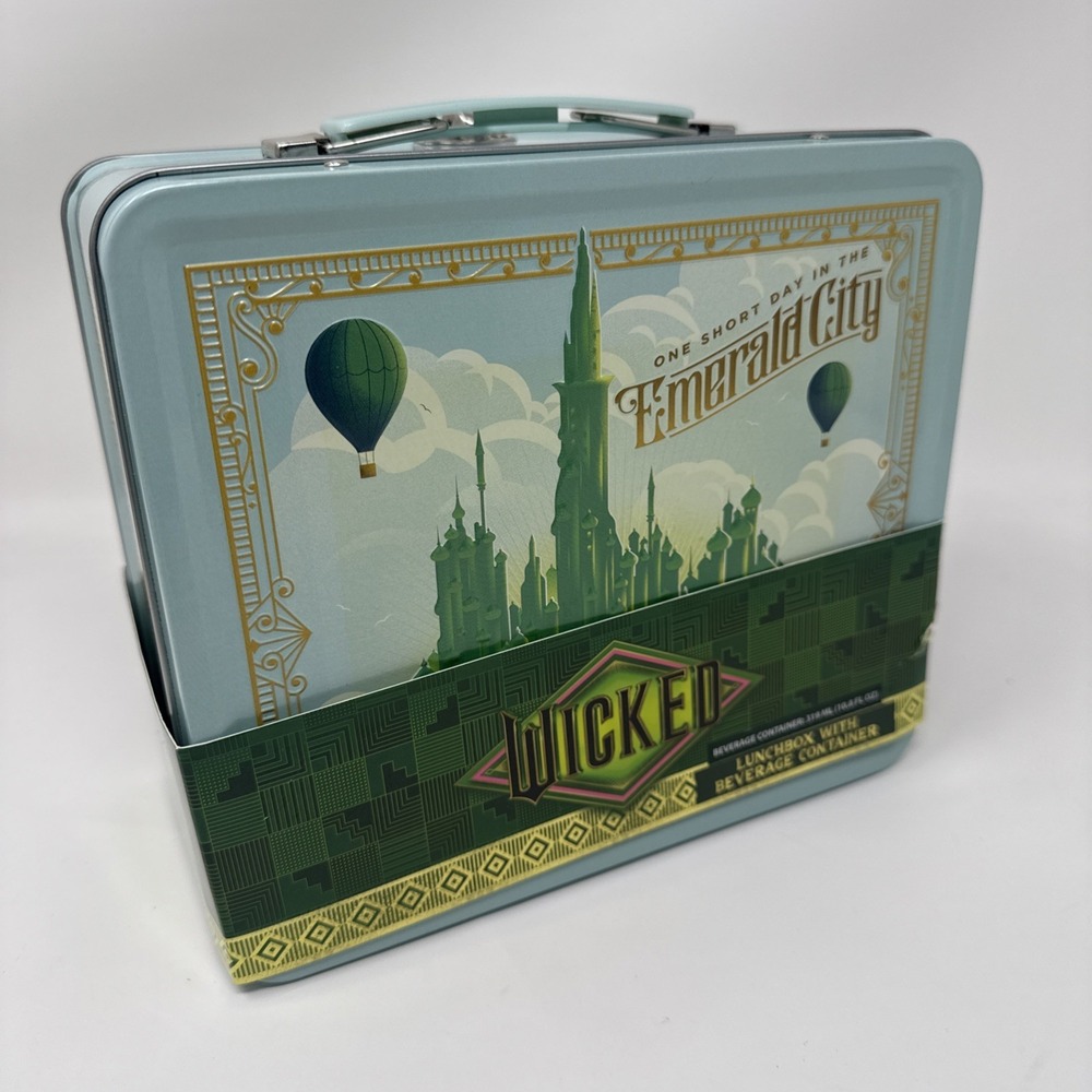 Wicked Emerald City Metal Lunch Box with Thermos-Universal Studios NWT‎